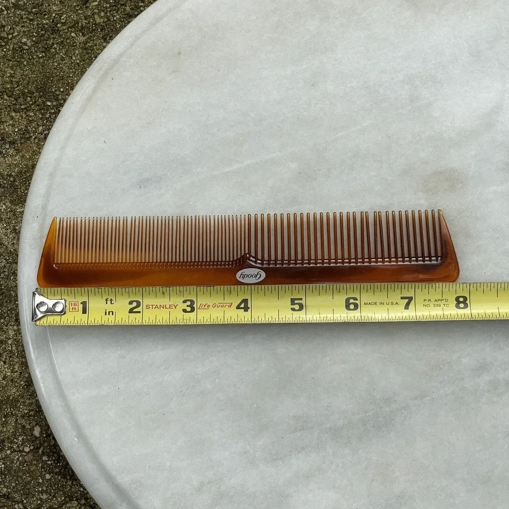 Vintage Comb Goody USA Faux Tortoise‎ Shell Brown Hair Styling Hong Kong Lot X 2
